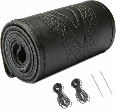 Obrázok produktu pre Poťah volantu 37-39 cm, koža, čierny, priedušný, do auta