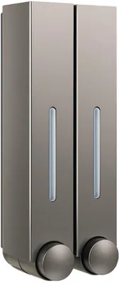 Immagine prodotto di Erogatore per sapone con soffione doccia, 2x420 ml, grigio, montaggio a parete, bagno con doccia
