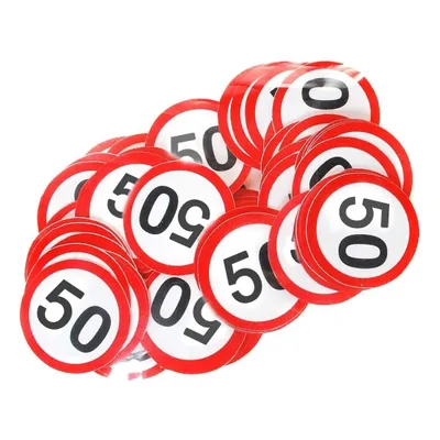 Produktbild von Konfetti Papier 14gr Verkehrsschild Zahl 50