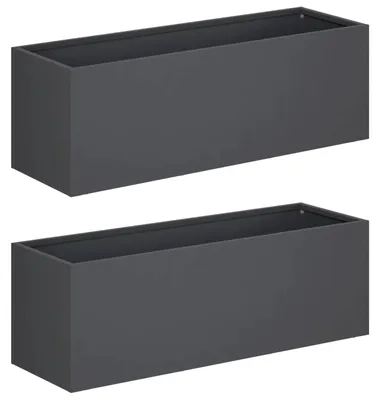 Zdjęcie produktu dla vidaXL Donice ogrodowe, 2 sztuki, antracyt, 40 x 20 x 20 cm