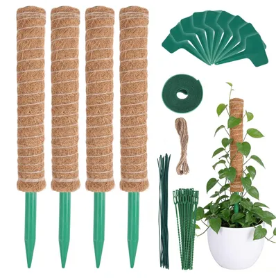Produktbild von Omgoods – 4 Moosstäbe für Monstera – 40 cm Kletterhilfe aus Kokosfaser