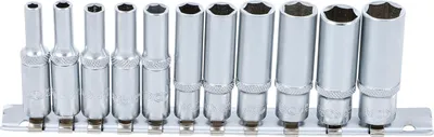 Produktbild von BGS 2221 Steckschlüssel-Einsätze, tief, 6,3 (1/4), 4 -13 mm, 11-tlg.
