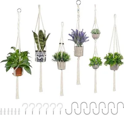 Immagine prodotto di Decorazioni boho color beige per interni ed esterni con portavasi in cotone
