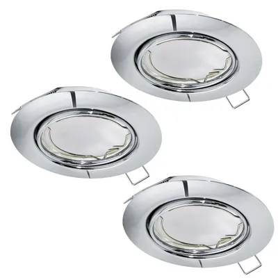 Image de EGLO Peneto, Spot encastré, Ampoules non remplaçables, LED, 5 W, 3000 K, Chrome