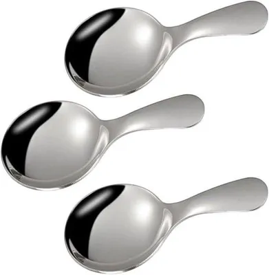 Immagine prodotto di Set di cucchiaini da tè in acciaio inossidabile, 3 pezzi, mini, corti, lucidi a specchio