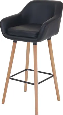 Produktbild von Barhocker Malmö T381, Barstuhl Tresenhocker MVG-  Kunstleder, schwarz