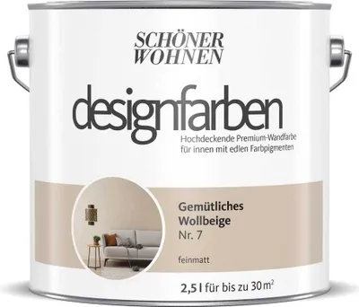 Produktbild von SCHÖNER WOHNEN Designfarbe Gemütliches Wollbeige 2,5 L feinmatt