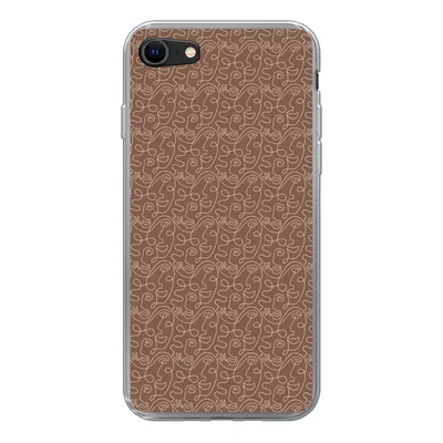Produktbild von MuchoWow® Handyhülle Schutzhülle Hülle für iPhone SE 2022 Gesicht - Muster - Abstrakt Silikon Softcase Handy Hülle - Schutzhülle