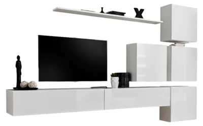 Produktbild von Meublorama AM-SWITCH 9-WW SW 9*7C/108KG, 1 Regale, 6 Tür(en), Weiß, Mitteldichte Faserplatte (MDF), 400 mm, 3100 mm