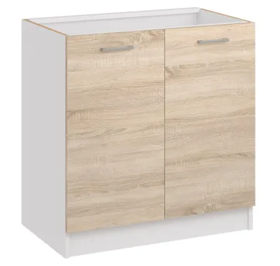 Produktbild von Roe Furniture | Küchenzeile - 260 cm - HellBraun (Sonoma) - Einbauküche, Küchenblock, Singleküche, Singleküchenblock, Küchen - Tischplatte Braun