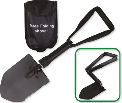 Obrázok produktu pre Skladací rýľ HAPPY PEOPLE, 590 mm, 3-dielny, kovový, čierny