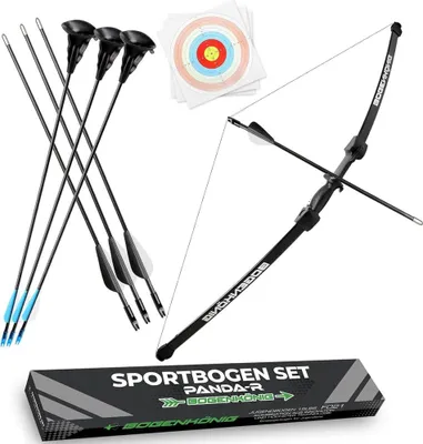 Produktbild von Bogenkönig Sportbogen-Einsteigerset mit 6 Pfeilen - ideal für Kinder ab 7 J.