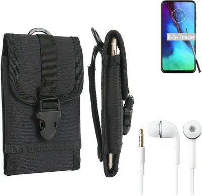 Produktbild von K-S-Trade Holster Schutz Hülle kompatibel mit Motorola Moto G Pro Gürteltasche Handy Hülle Tasche outdoor Seitentasche schwarz 1x + Kopfhörer