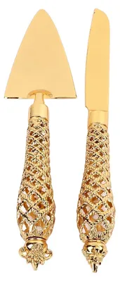 Torten-Servierset, 2-teilig, Gold, Tortenmesser und -heber