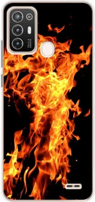 Produktbild von König Design Hülle kompatibel mit ZTE Blade A52 Kunststoff Soft Handyhülle - Handy Case Feuer