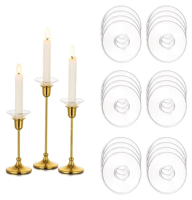 Produktbild von Solidchoice – Set mit 24 Glas-Kerzenhaltern mit Tropfschutz