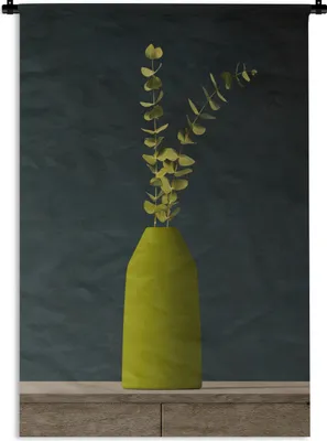Produktbild von MuchoWow® Wandteppich Wandbehang Blätter - Grün - Stilleben 90x135 cm Tapisserie Dekoration Wandtuch - Baumwolle - Wandskulptur