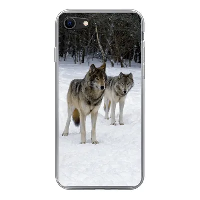 Produktbild von MuchoWow® Handyhülle Schutzhülle Hülle für iPhone 8 Wolf - Schnee - Kanada Silikon Softcase Handy Hülle - Schutzhaube