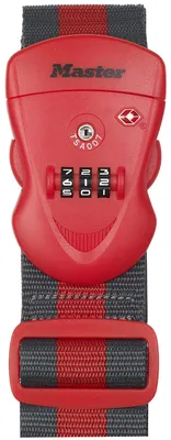 Image de Master Lock 4702EURDRED MASTER LOCK Gepäckgurt mit Zahlenschloss Rot, 190x6,5x4,8cm
