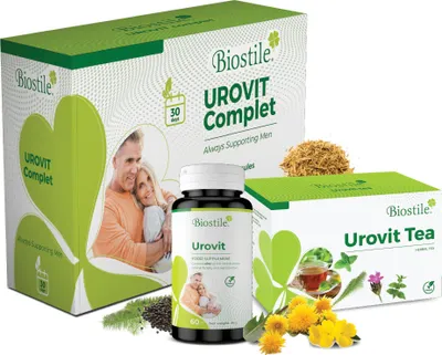 Produktbild von Biostile Urovit Complet - s saw palmetto a Tribulus terrestris na podporu zdraví prostaty a močového měchýře u mužů