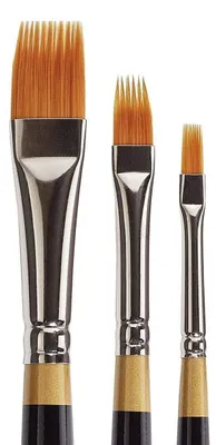 Productafbeelding van King Art B-031, 3-delige set, originele gouden platte penseelset, gesorteerd, 3 stuks