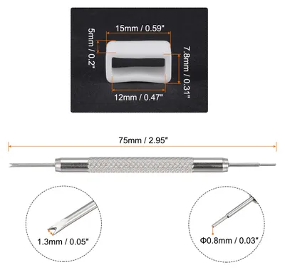 Produktbild von 10Stk. Uhrenarmband Schleife 12mm Gummi Uhrenhalter Befestigung Ringhalterung mit Federstabwerkzeug zur Uhrenarmband Reparatur Wei?