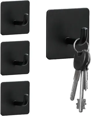 Imagen del producto de Ganchos autoadhesivos de acero inoxidable 304, 4 unidades, color , para baño y cocina