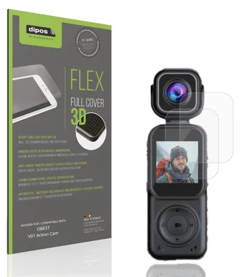Produktbild von 2x Full Cover Schutzfolie matt für OBEST V01 Action Cam Panzerfolie Anti-Shock