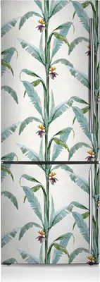 Produktbild von Kühlschrank Aufkleber Kühlschrankmagnete Dekoration Kühlschrankfolie 60x180 cm - Tropische Pflanzen.