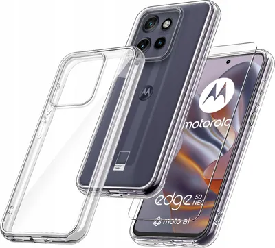 Immagine prodotto di Custodia per Motorola EDGE 50 Neo RINFORZATA IN SILICONE TRASPARENTE + Vetro 9H