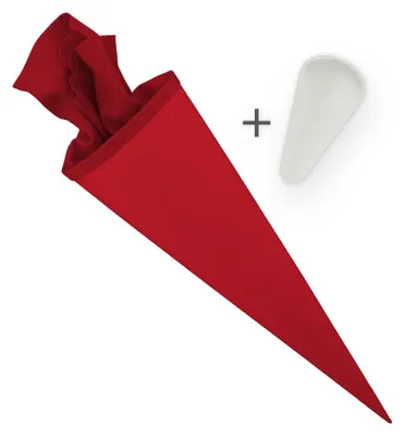 Produktbild von itenga Set Rot Bastelschultüte Rohling 70 cm rund + Schultüten Spitzenschutz