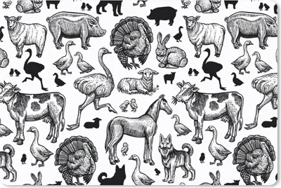 Produktbild von MuchoWow® Mauspad Mousepad Muster - Tiere - Schwarz und weiß 27x18 cm - Mousepads - Maus Mat - Pad - Mausunterlage - Büroartikel - Desk Matten