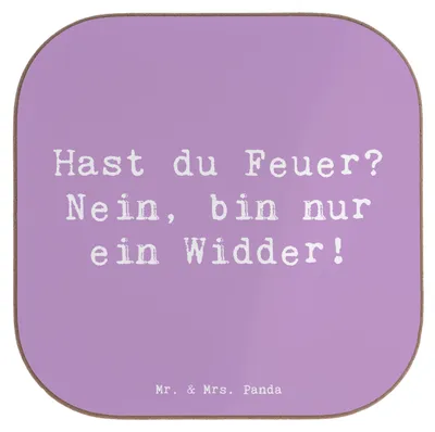 Produktbild von Mr. & Mrs. Panda Untersetzer für Gläser Spruch Widder Feuer - Lavendeltraum - Geschenk, Lebensfreude, Geschenke Sternzeichen, gläseruntersetzer, Astrologie, Tasse