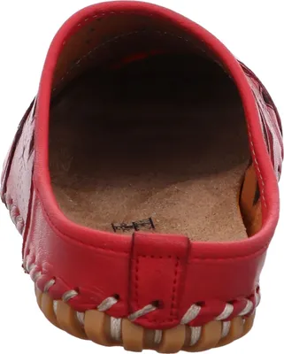 Produktbild von Gemini Damen Pantolette Sabot Leder Clog Cutouts 031195-02, Größe:37 EU, Farbe:Rot