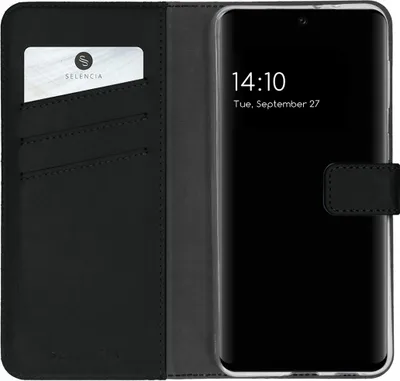 Image de Selencia Bibliothèque en cuir véritable pour le Samsung Galaxy A32 (4G) - Noir