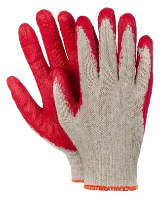 Produktbild von 20 Paar Arbeitshandschuhe Montagehandschuhe Baumwolle Latex Größe L-9 rot