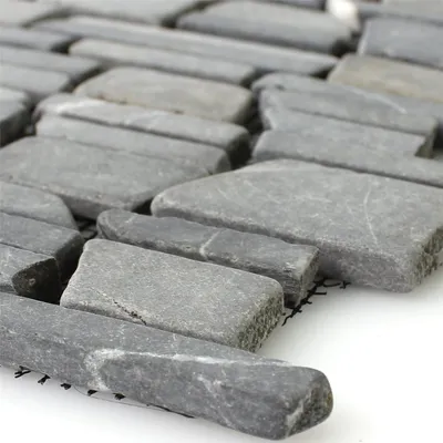Produktbild von Mosaikfliesen Marmor Naturstein Brick Neromarquina