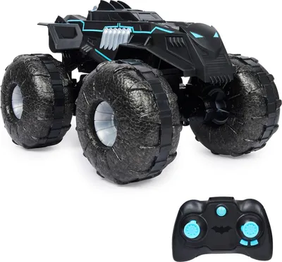 Image de Spin Master DC Batman All-Terrain Batmobile, véhicule amphibie télécommandé pour la terre et l'eau avec place pour 1x 10cm figurine Batman, couleur:noir