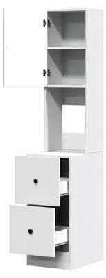 Produktbild von Küchenschrank, Küchenbuffet mit Türen und Schubladen, Hochschrank für Küche, Restaurant und Hotel, Schrank aus Holzwerkstoff in Weiß