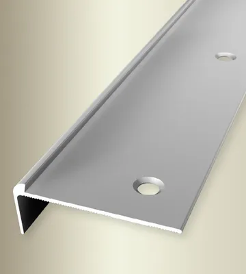 Produktbild von PROVISTON | Treppenkantenprofil | Breite: 48 mm | Höhe: 3 mm | Länge: 1000 mm | Aluminium eloxiert | Silber | Versenkt Gebohrt
