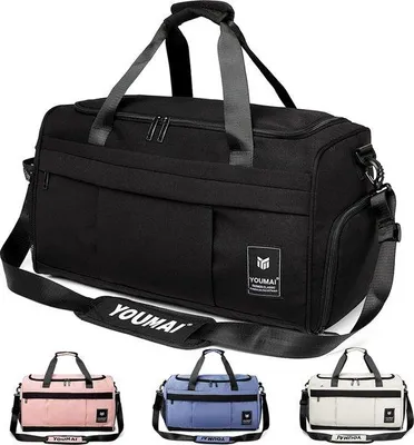 Produktbild von Famanu Reisetasche 35 Liter - Schwarz mit Schuhfach und Nass-/Trockenfach