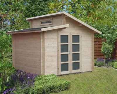 Produktbild von Alpholz Gartenhaus Aktiva Gartenhaus aus Holz in Imprägnierung Pinie, Holzhaus mit 40 mm Wandstärke, Blockbohlenhaus mit Montagematerial