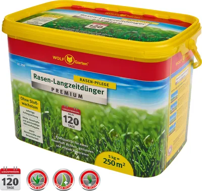 Zdjęcie produktu dla WOLF Nawóz do trawników ogrodowych LE 250 5kg Nawóz do trawników Premium