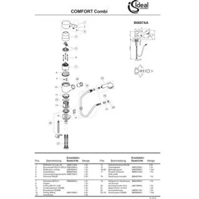 Produktbild von IDEAL STANDARD A963719AA Griffhebel mit IDEAL STANDARDI-Logo, Chrom