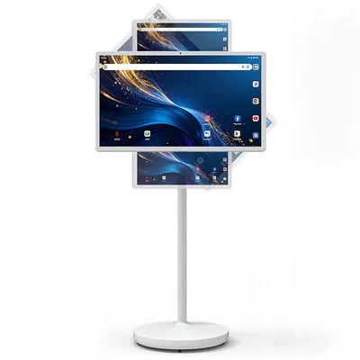 Image de Moniteur tactile ZELUEXX de 32 pouces, Full HD, avec batterie, Wi-Fi, appareil photo de 16 MP, 8 Go + 128 Go de stockage et pied mobile