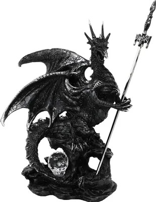 Image de Dragon avec coupe-papier noir - bureau, cabinet de travail, bureau, figurine