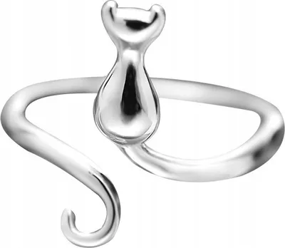 Produktbild von Silber DAMEN VERSTELLBARER RING Universal KITTY Tail SCHÖN MODISCH
