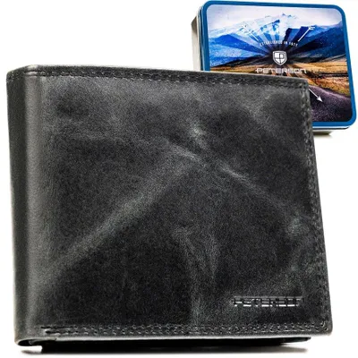 Obrázok produktu pre Peterson pánska peňaženka z prírodnej kože čierna RFID 12,5 cm