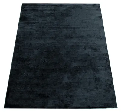 Produktbild von Waschbarer Teppich Wohnzimmer Kurzflor Einfarbiger Moderner Stil Weich Blau Navy Grösse 200 cm Quadrat