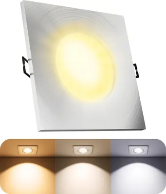 Produktbild von SSC-LUXon BEDA LED Einbauleuchte silber IP65 - dimmbar & 3CCT Lichtfarben - flacher Badeinbauspot 230V 6 Watt